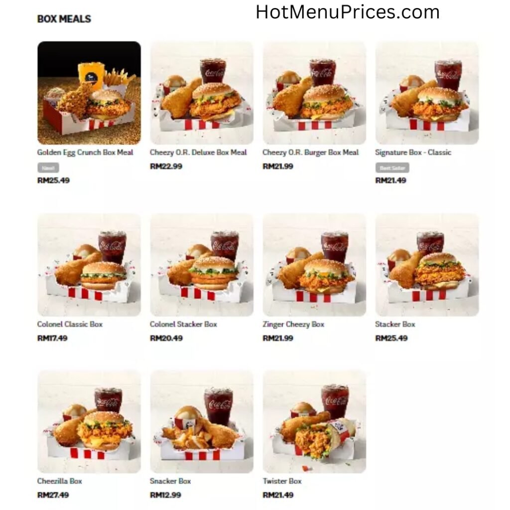 KFC BOX MEAL PRICES
