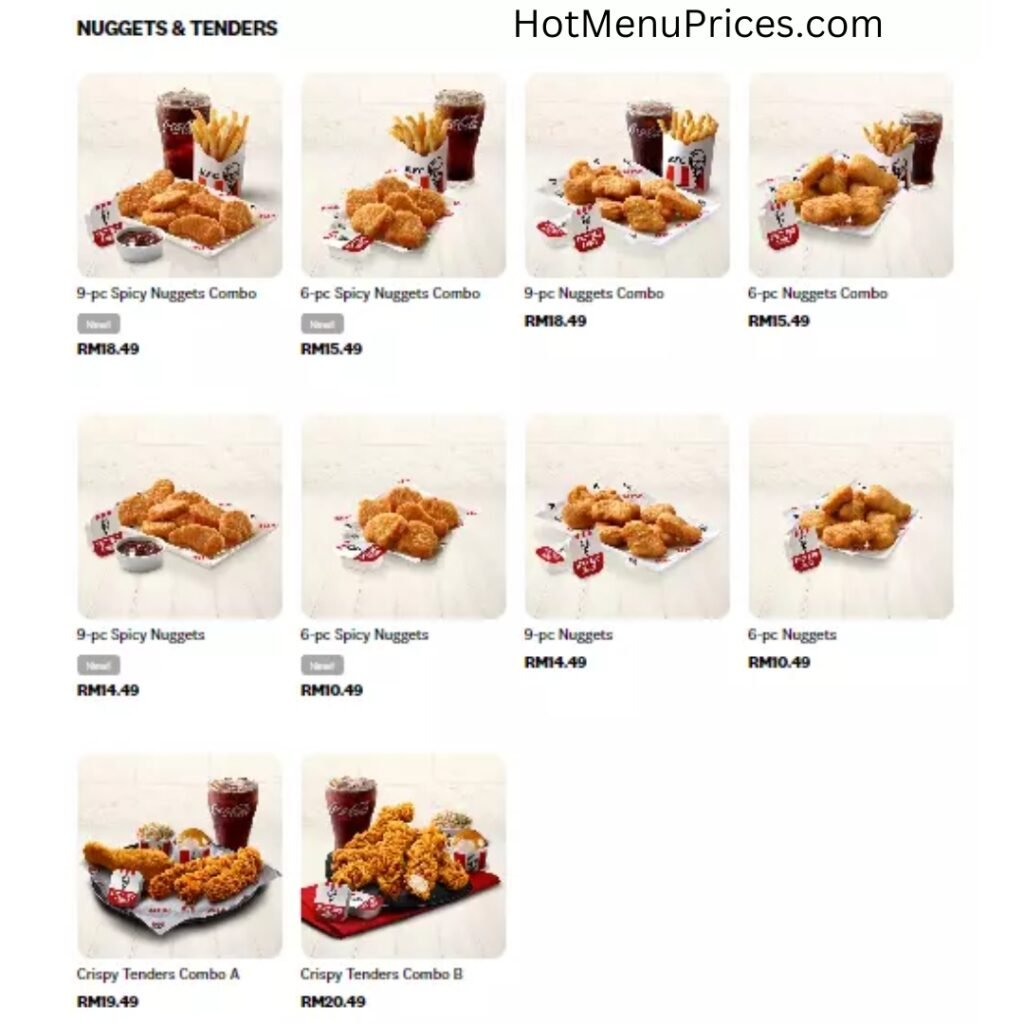 KFC NUGGETS & TENDERS PRICES
