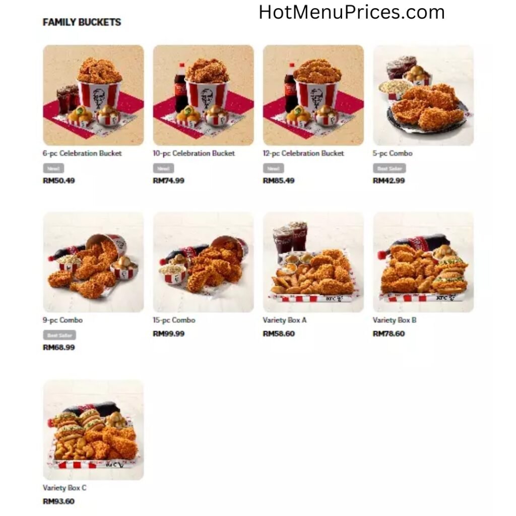 MENU KFC FAMILY BUCKETS PRICES
