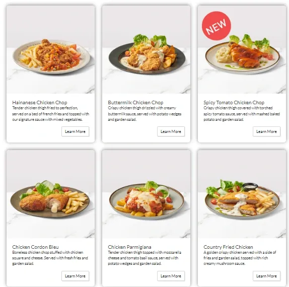 Secret Recipe Chicken Menu