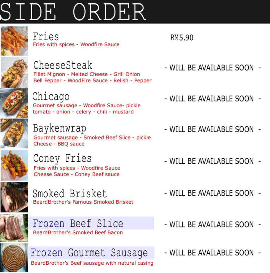 WOODFIRE SIDES PRICES